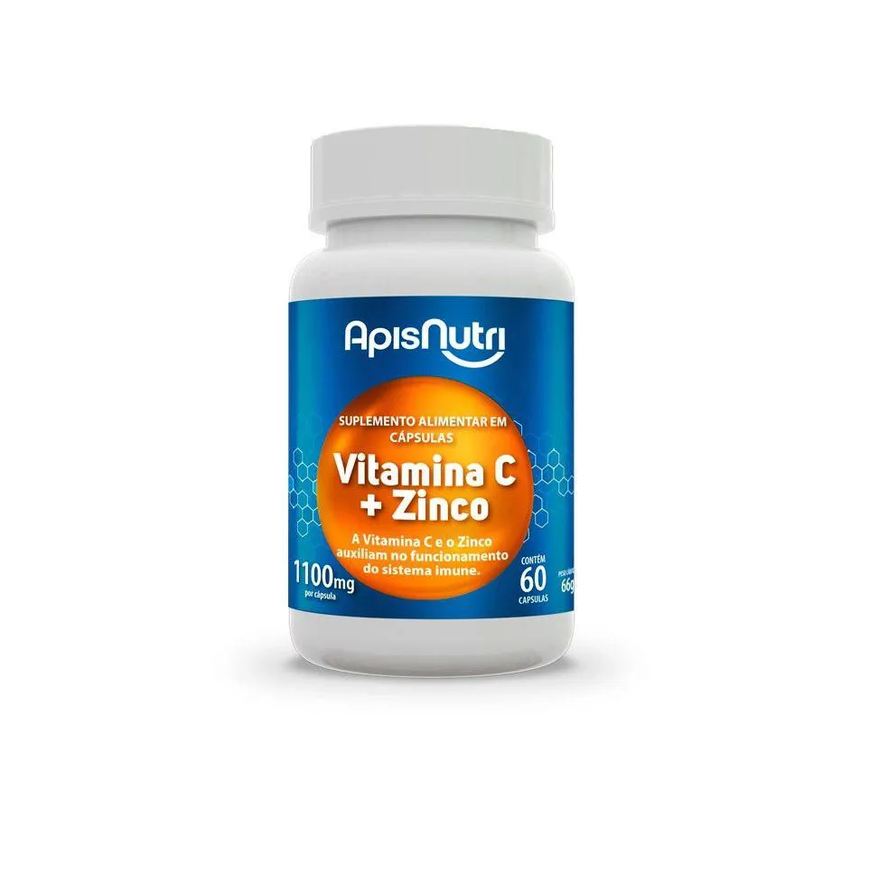 Apisnutri Vitamina C + Zinco 1100mg (60 Cápsulas) - Padrão: Único