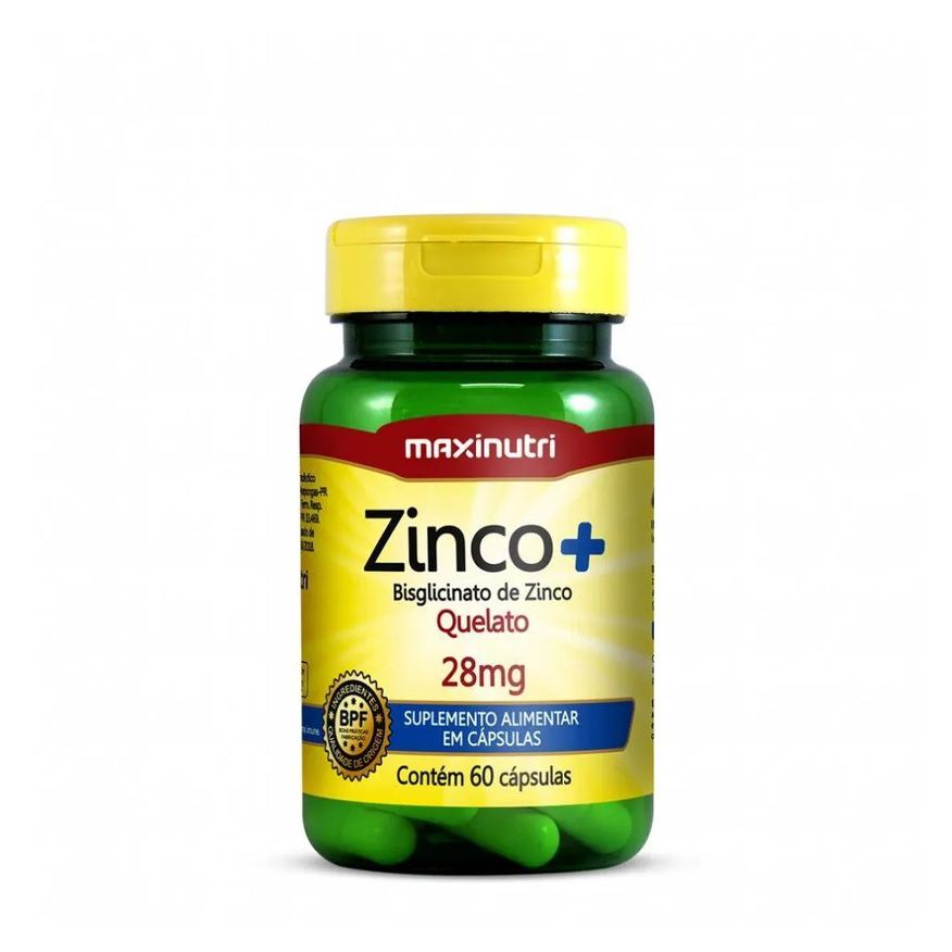 Maxinutri Zinco + Bisglicinato de Zinco Quelato 28mg (60 Cápsulas) - Padrão: Único