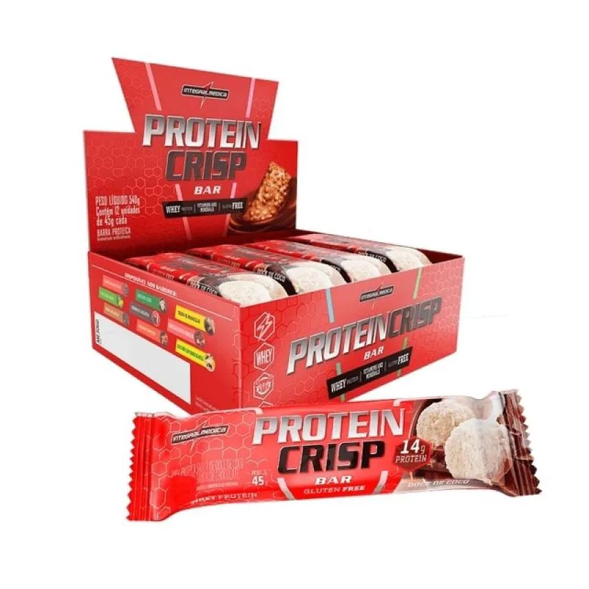 Integralmédica Barra de Proteína Whey Integralmedica Protein Crisp Bar Churros com Doce de Coco 45g 12 unidades