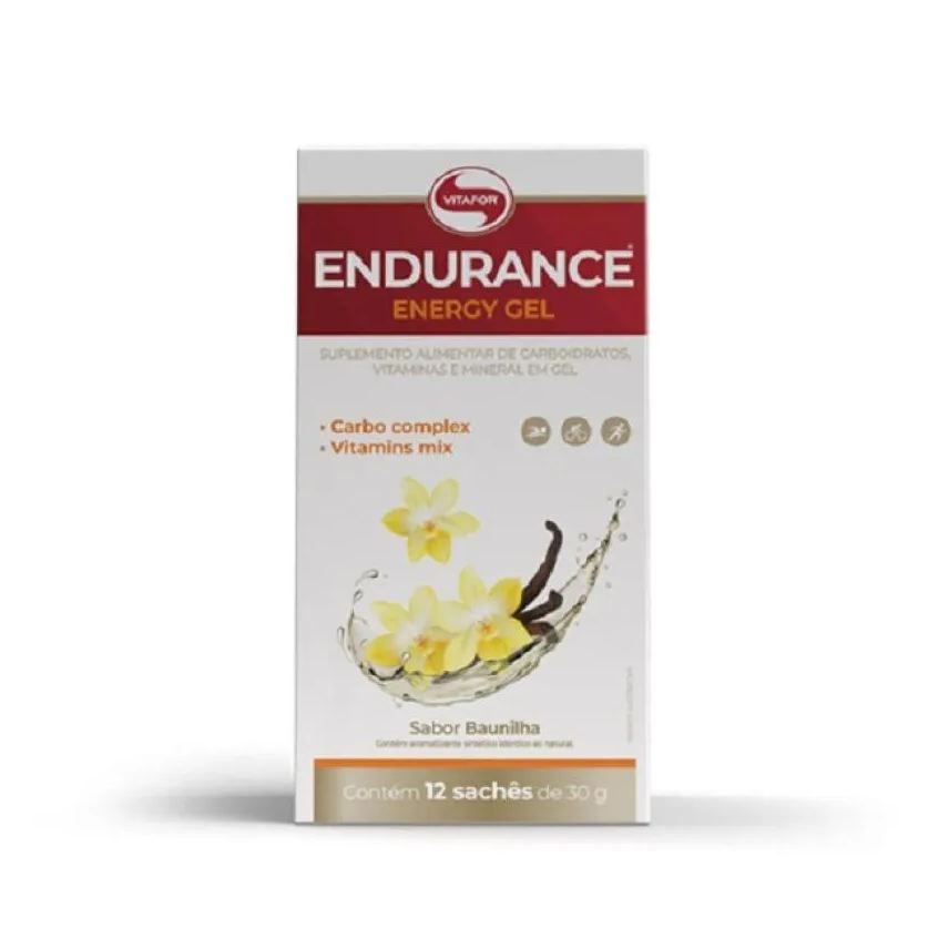 Vitafor Energético em Gel Endurance Energy Baunilha Sachê 30g 12 unidades