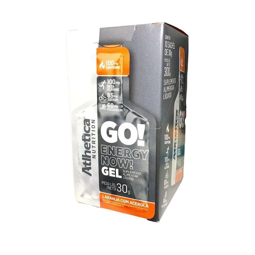 Atlhetica Nutrition Energético em Gel Go! Energy Now Gel Laranja com Acerola 10 unidades 30g