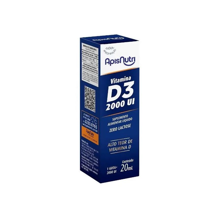 Apisnutri Vitamina D3 Gotas 20ml (1 Gota = 2000 Ui) - Padrão: Único