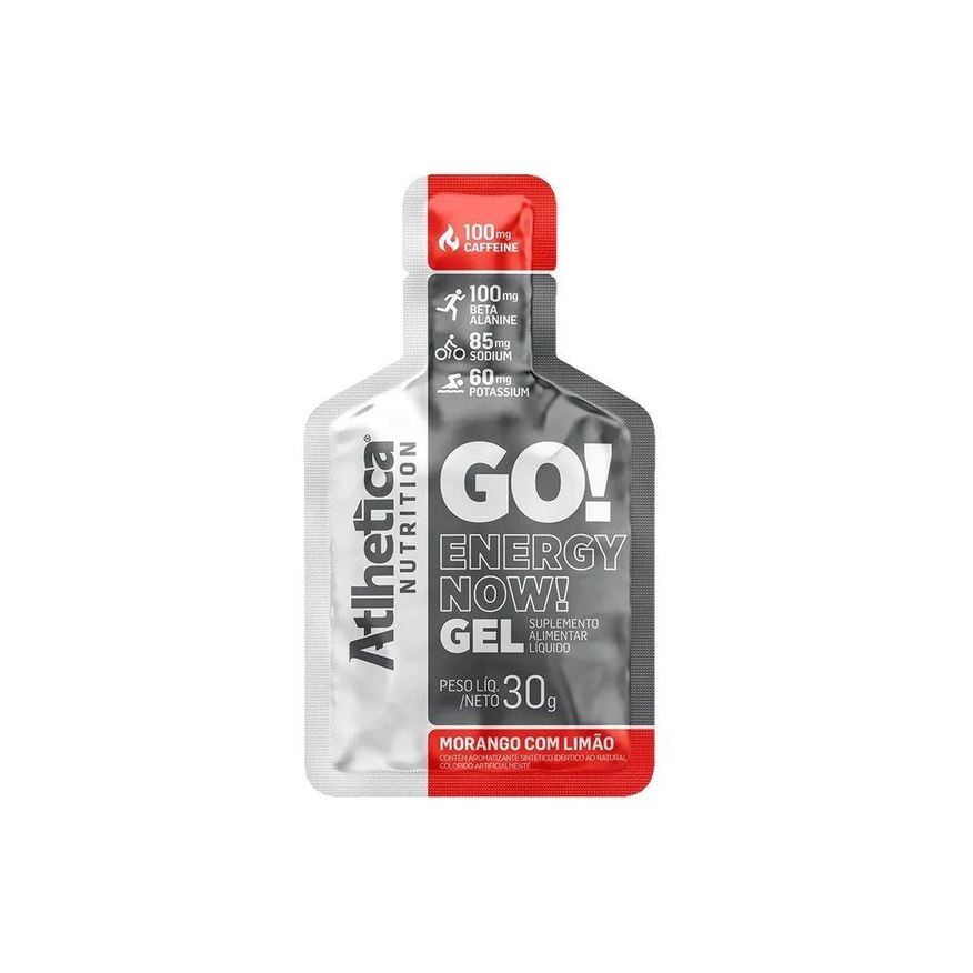 Atlhetica Nutrition Energético em Gel Go! Energy Now Gel Morango com Limão 30g