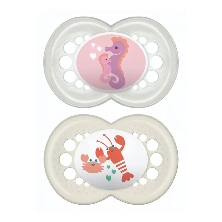 Mam Kit 2 Chupetas Coleção Fundo do Mar 6M+ Neutra