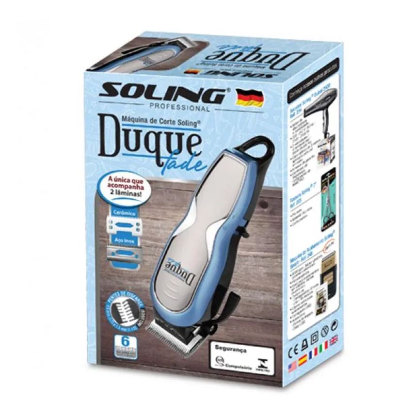 de Máquina Corte Soling Duque Taper Cordless White Bivolt