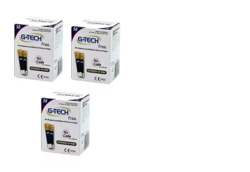 G-tech Kit 150 Tiras Fitas para Teste de Glicemia Free