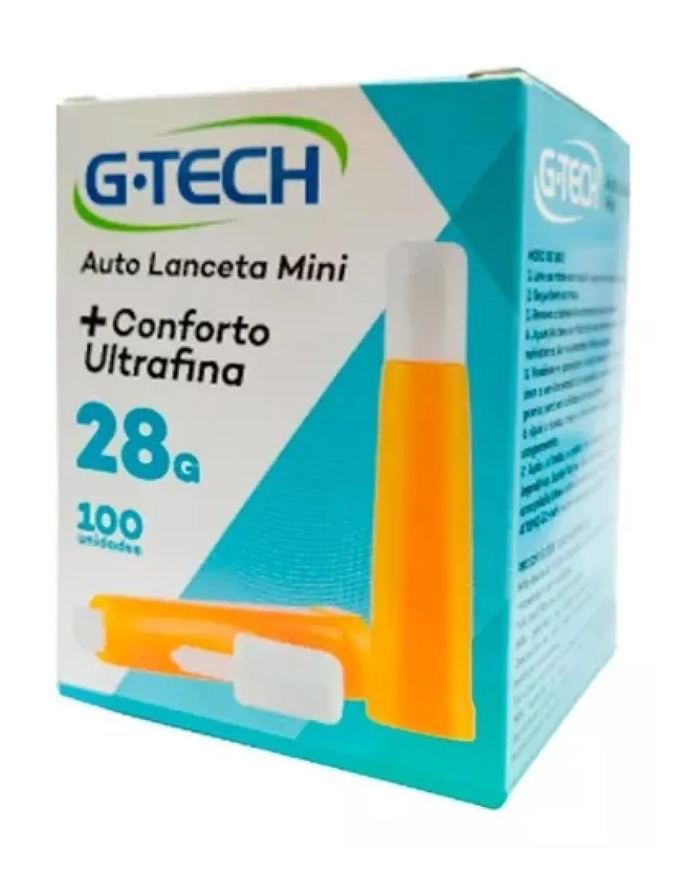 G-tech Auto Lanceta Mini 28g 100 unidades Ultrafina Conforto