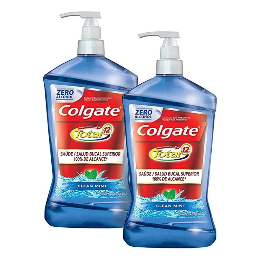 Colgate Kit 2 Enxaguante Bucal Total 12 Clean Mint 2L