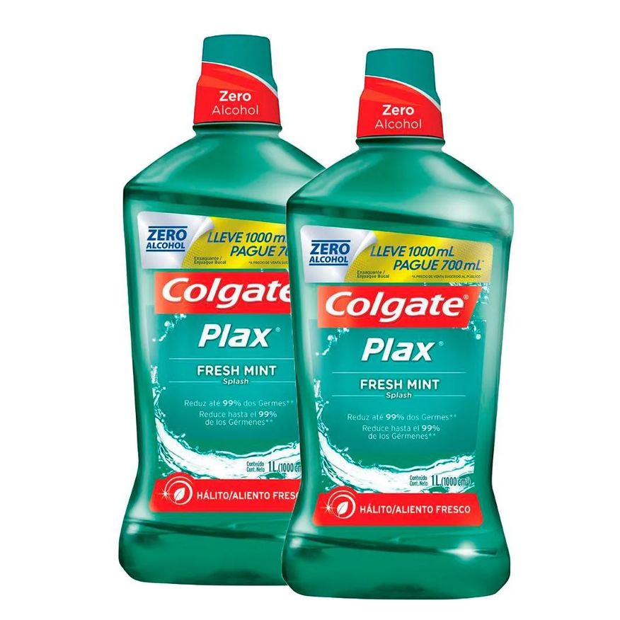 Colgate Kit 2 Enxaguante Bucal Plax Fresh Mint