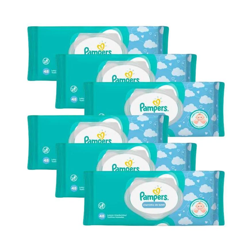 Pampers Kit 288 Toalhinhas Umedecidas Cheirinho de Bebê