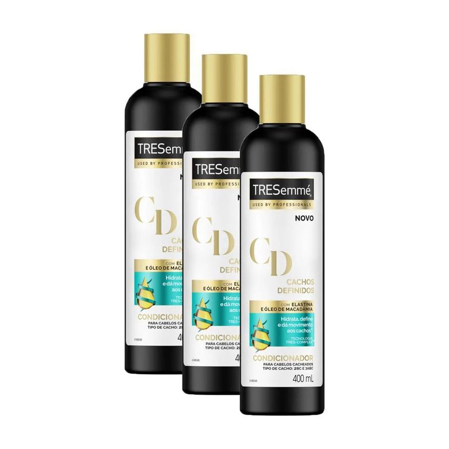 Tresemmé Kit 3 Condicionadores Cachos Definidos 400ml Cada