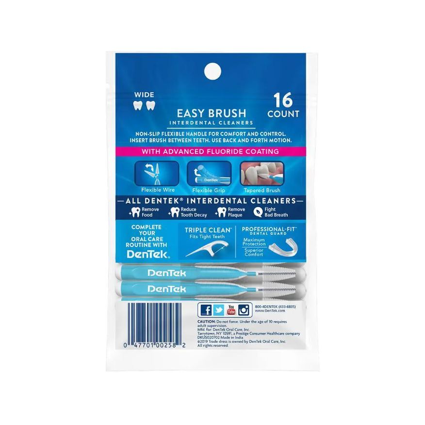 Escova Kit Interdental DenTek Easy Brush Extra 64 unidades