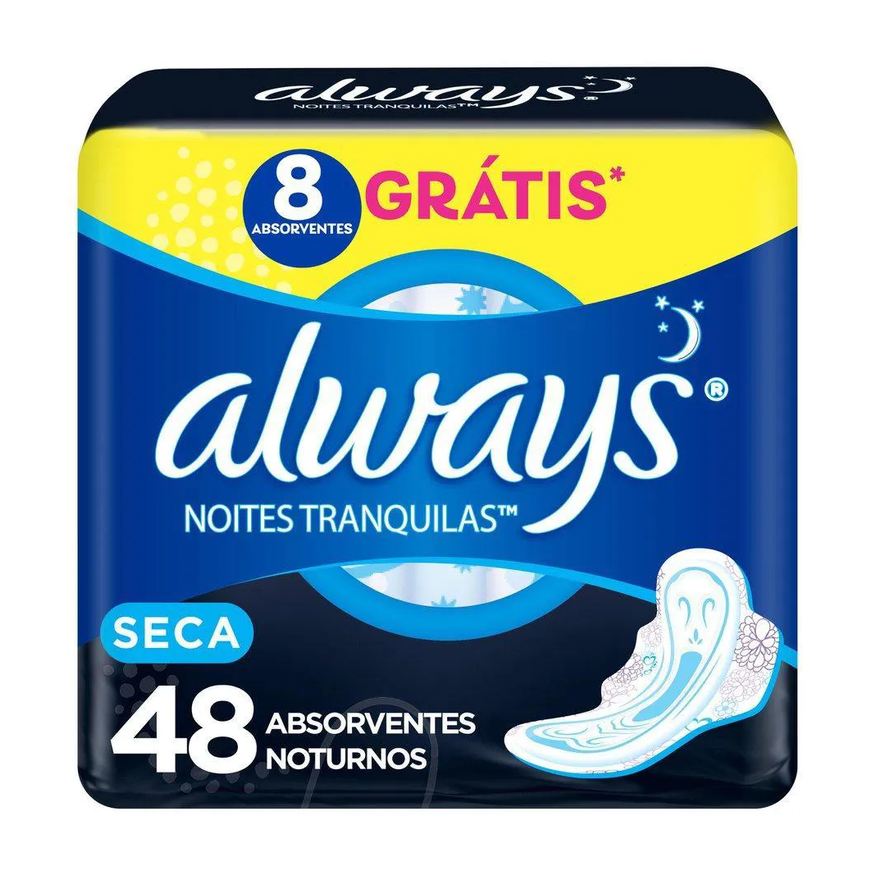 Noturno Absorvente Always Noites Tranquilas Cobertura Seca com Abas