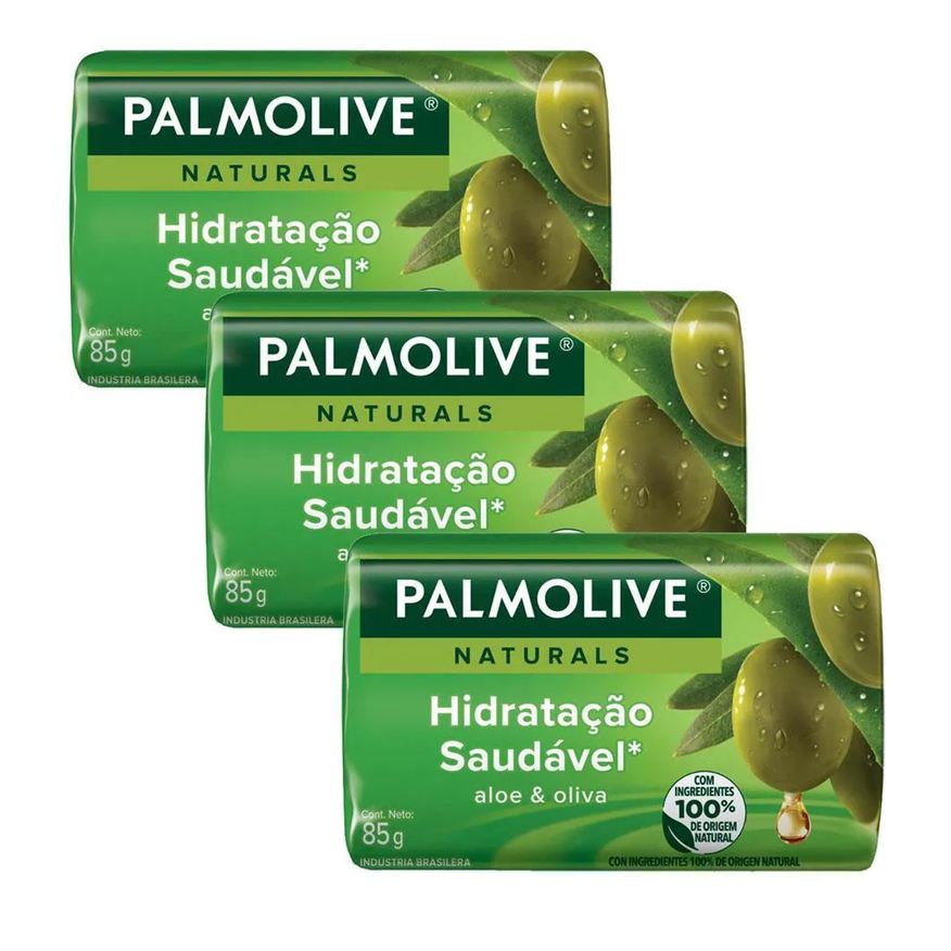 Palmolive Kit 3 Sabonetes em Barra Naturals Hidratação Saudável 85g