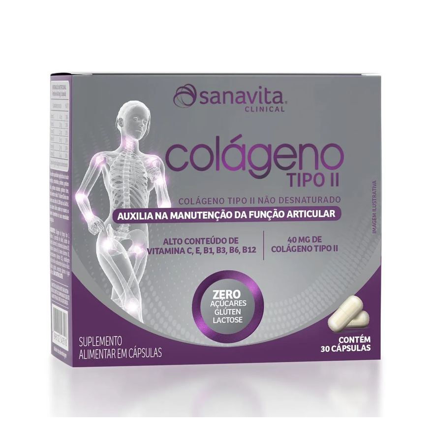 Sanavita Colágeno Tipo II Sabor Neutro Display 30 Cápsulas