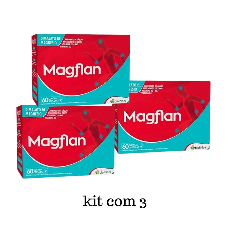 Biofhitus Kit C 3 Vitamina Magflan Dimalato Magnésio 60caps