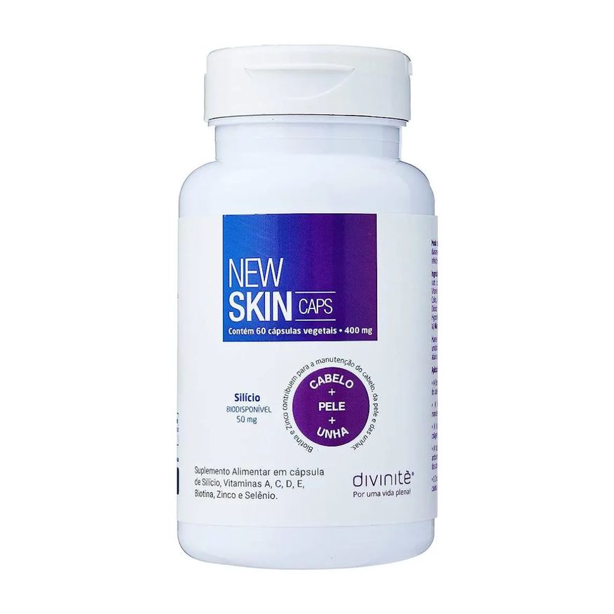 Nutracosmeticos Suplemento Alimentar New Skin 400mg C60 cápsulas – Divinite