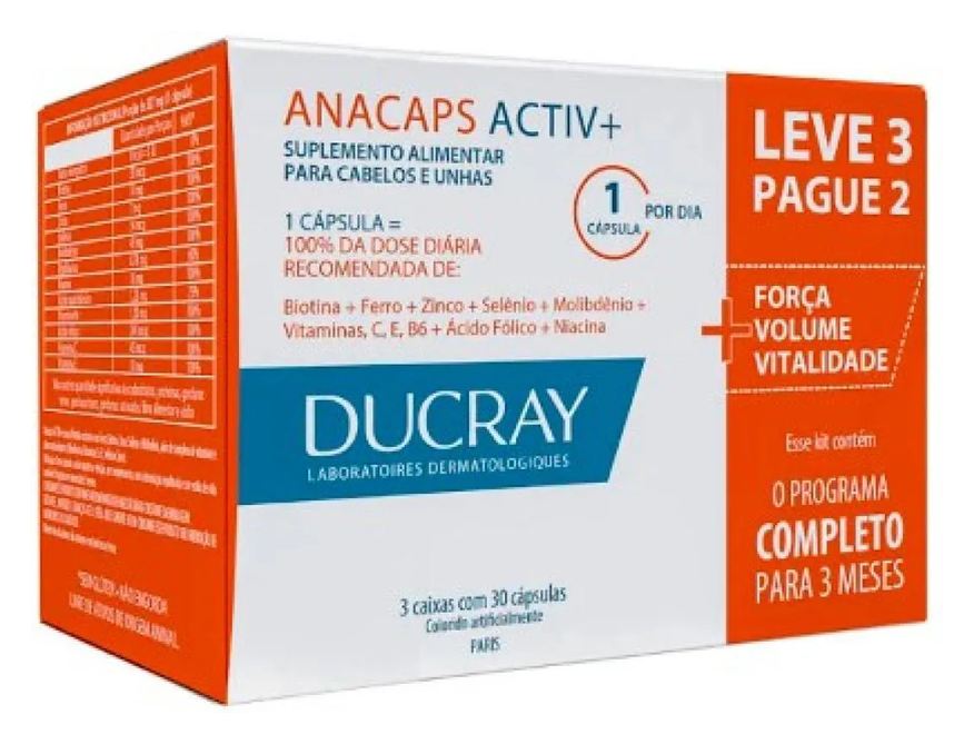 Ducray Anacaps Activ Trio 90 Cápsulas