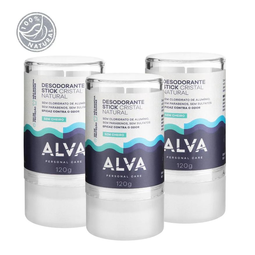 Alva Desodorante Stick 120g Kristall Sensitive (3 Unid)