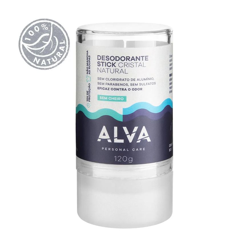 Alva Desodorante Natural e Saudável Pedra Cristal 120g