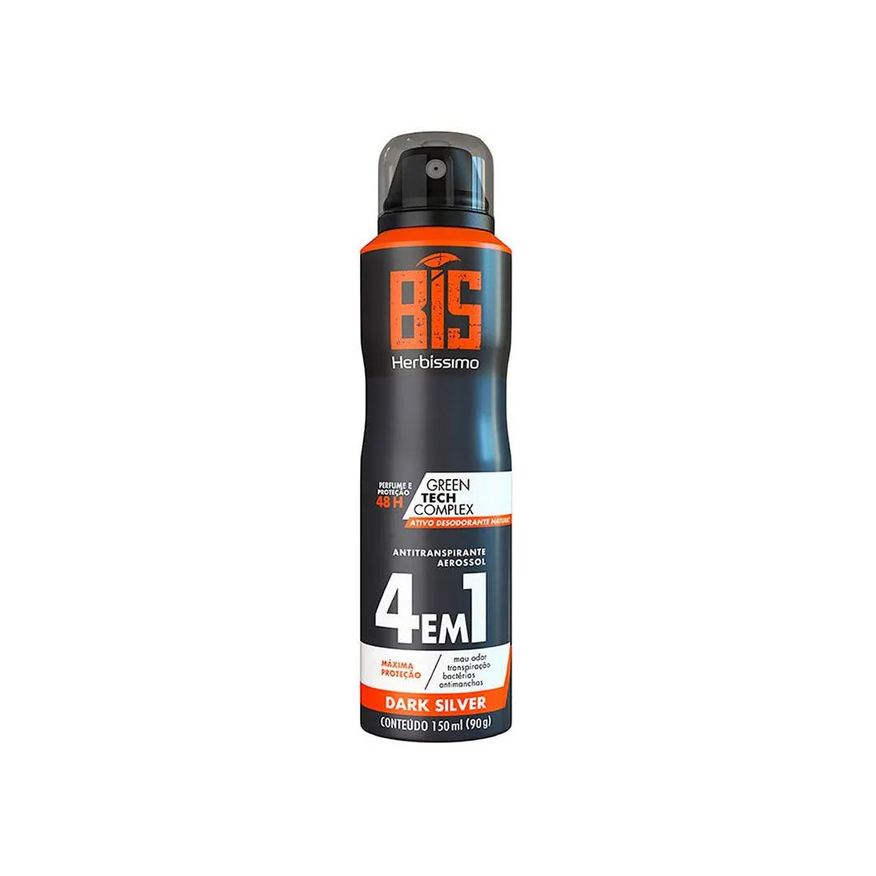 Herbíssimo Desodorante Antitranspirante Aerosol Dark Silver 48h 4 em 1 150ml