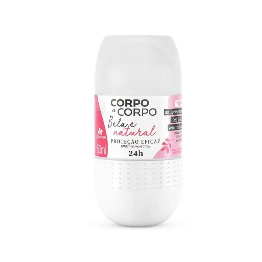 Davene Desodorante Antitranspirante Roll-on Corpo a Corpo Bela e Natural 24h sem Álcool 50ml