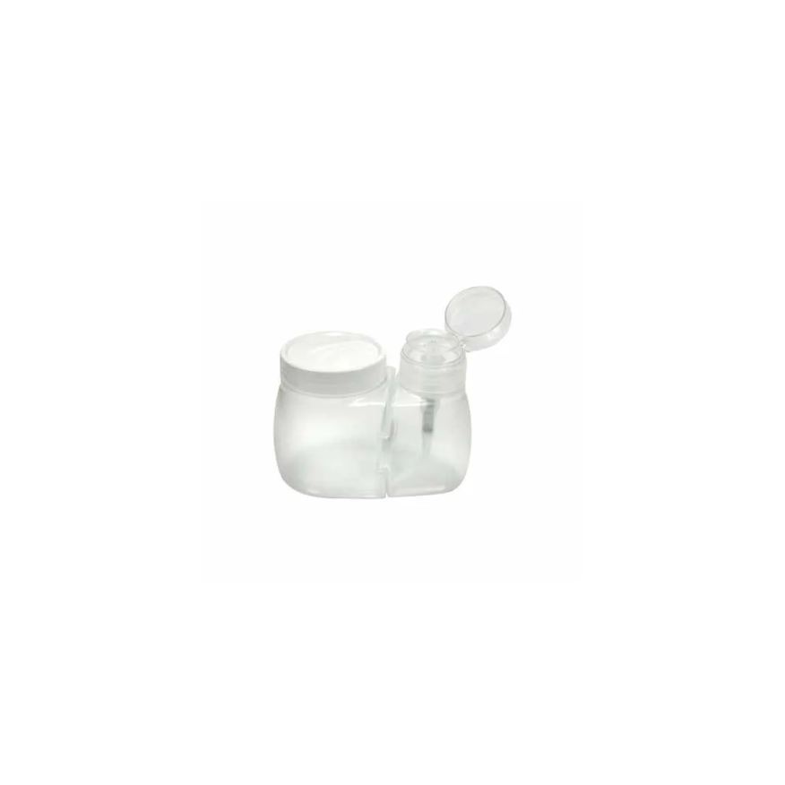 Acetona Porta 150ml com Porta Algodão Santa Clara Transparente