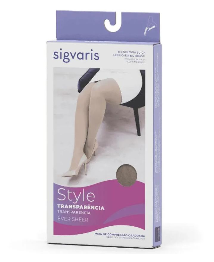 Sigvaris Meia Calça Longa 782b Ever Sheer 20-30mmhg Fechada M3 Preto