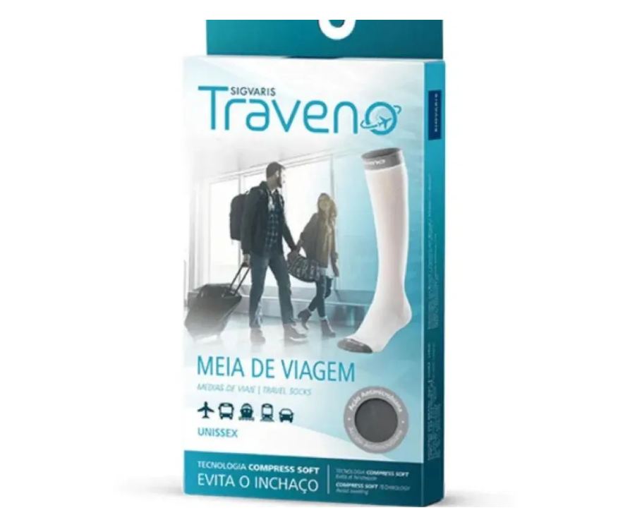Sigvaris Meia para Viagem Traveno M Preto