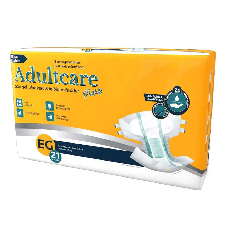 Adultcare Fralda Geriátrica Plus Tam Eg - 21 Fraldas