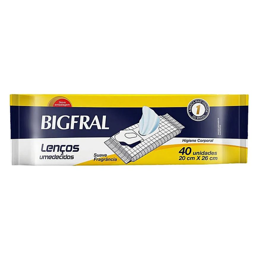 Bigfral Lenços Umedecidos 20x26cm - 40 unidades