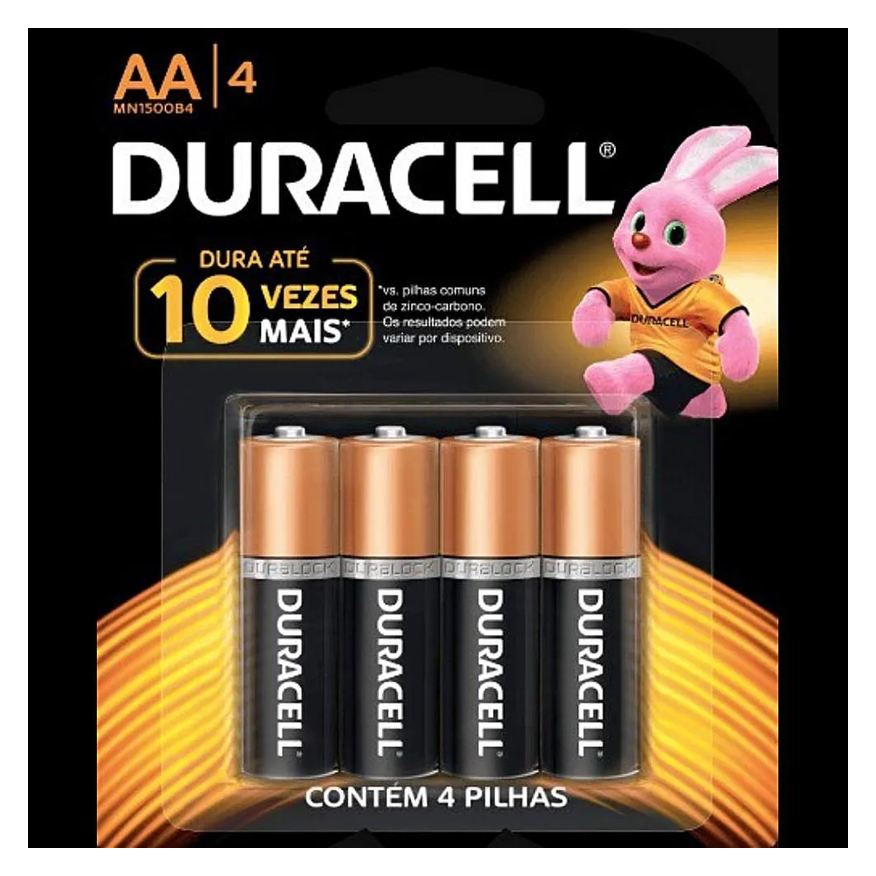 Alcalina Pilha Aa Duracell 1.5v - 4 unidades