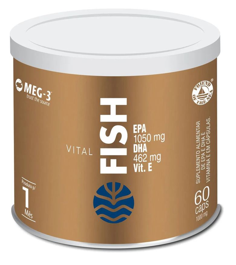Vital Âtman Ômega 3 Vital Fish - Suplemento Alimentar Epa Dha Vitamina e 60 Cápsulas