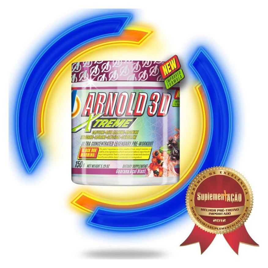 Arnold Nutrition Pré-treino Arnold 3d Xtreme Guaraná com Açaí 150g