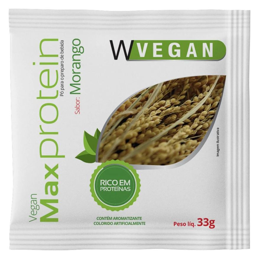 Moriale Odt Max Protein 33g Sache Morango Wvegan Proteina Arroz e Ervilha Vegano