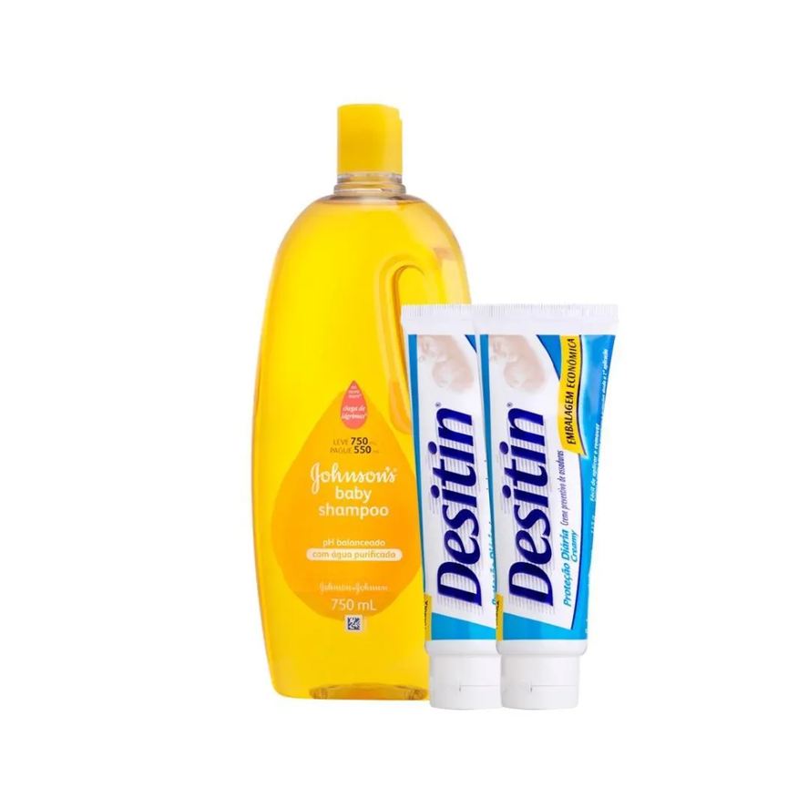 Johnson'S Baby Shampoo Regular Johnsons Baby 750ml + 2 Cremes Preventivos de Assadura Desitin 113g