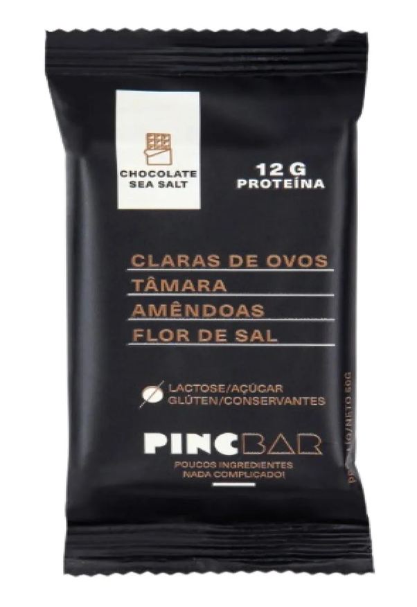 Barra Kit de Proteína Pincbar Chocolate Sea Salt Sem Açúcar 50g 6 unidades