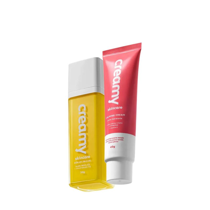 Creamy Kit Ácido Lático Sérum Facial e Calming Cream Hidratante Facial (2 Produtos)