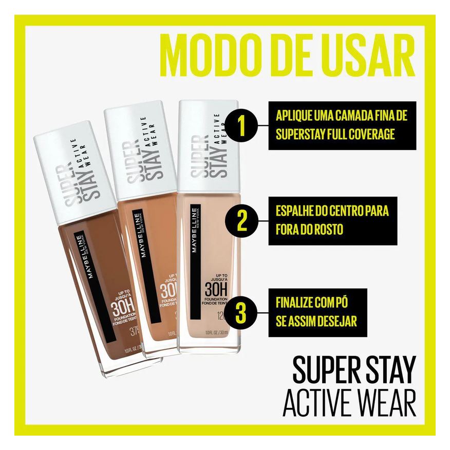 Maybelline Base Longa Duração Superstay Full Coverage 30ml - 128 Warm Nude