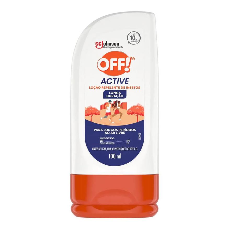 de Repelente Insetos Off! Active com DEET Longa Duração Loção 100ml