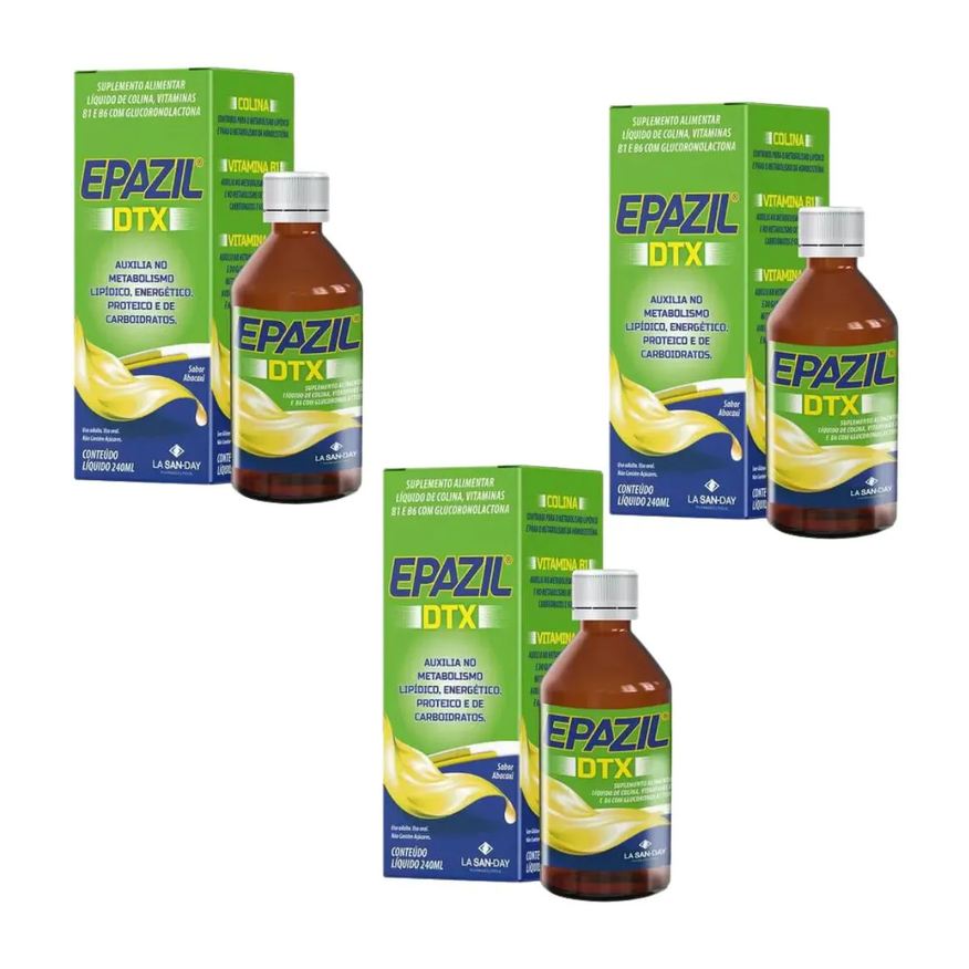 La San Day Kit com 3 Frascos Vitamina Epazil Dtx 240ml