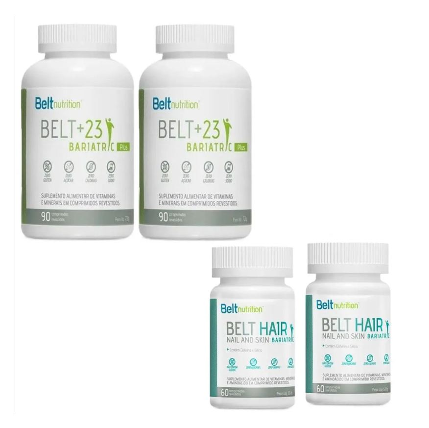 Belt Nutrition 2x Belt+23 Bariatric Plus + 2x Belt Hair Nail Skin Bariatric