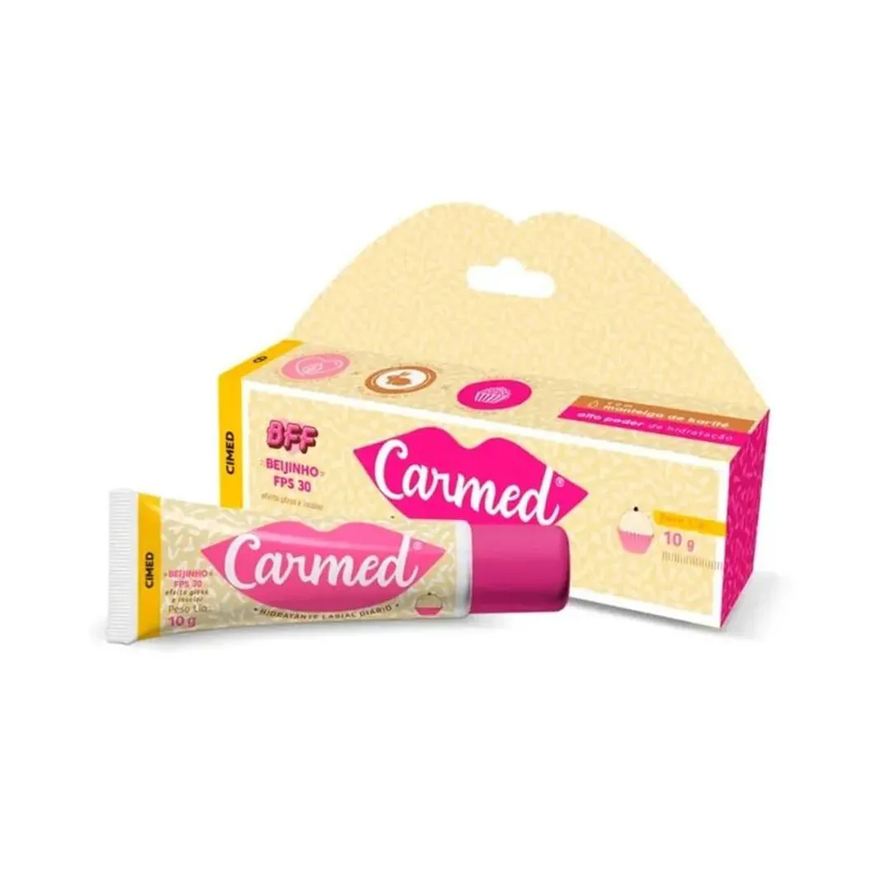 Cimed Carmed Labial Bff Beijinho Fps 30 Efeito Gloss Incolor 10g