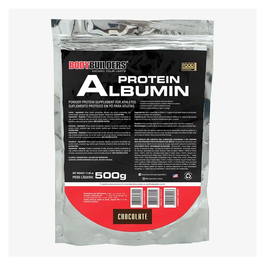 Bodybuilders Albumin Protein 500g (refil) – Chocolate
