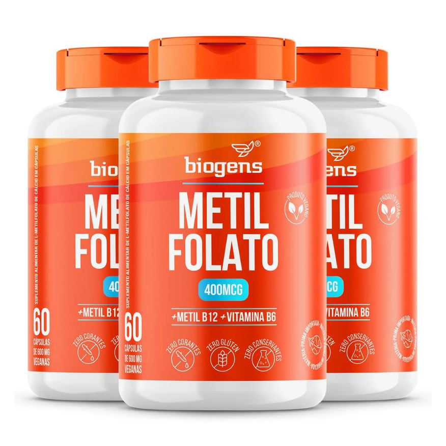 Biogens Kit 3x Metil Folato 60 Cápsulas