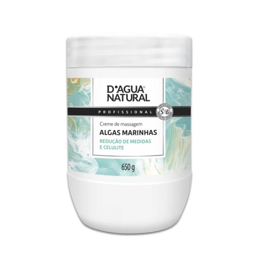 D'Agua Natural Creme de Massagem Hidratante Algas Marinhas Redutor de Medidas E Celulite 650g