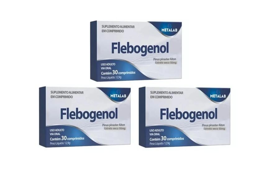 Metalab Kit C/3 Flebogenol C/30 comprimidos
