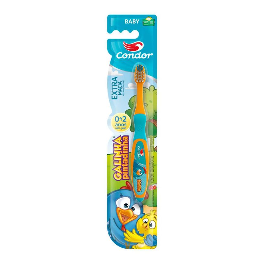 Condor Escova de Dente Infantil Galinha Pintadinha Baby 0-2 Anos Extra Macia com 1 unidade