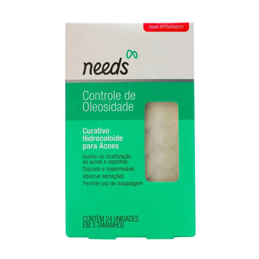 Needs Curativo Hidrocoloide para Acne Controle de Oleosidade 24 Unidades
