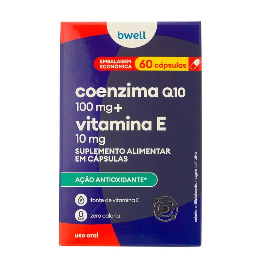 Q10 Coenzima 100mg + Vitamina E 10mg bwell 60 Cápsulas